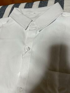 白 半袖シャツ スタンドカラー 胸ポケット付き 3XL シャツ