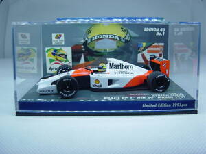 MINICHAMPS 1/43 McLaren MP4-6 BRAZIL GP 1st WIN 1991 #1 AYRTON SNNA マクラーレン セナ ブラジルGP マルボロ Marlboro仕様