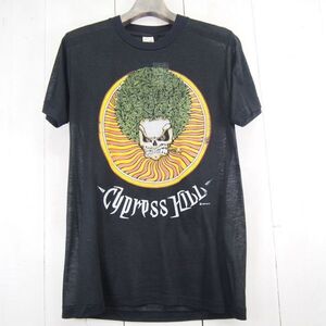 90s USA製 CYPRESS HILL サイプレスヒル STEP INTO A WHOLE NEW REALM プリント Tシャツ*バンドT(M)ブラック 1993 GEM