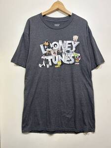 ● LOONEY TUNES ルーニー テューンズ 半袖 Tシャツ L グレー バックスバニー トゥイーティー ダフィダック シルベスター US古着