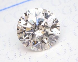 【１００円～】0.531ｃｔ 天然ダイヤ Ｋ（FAINT BROWN：ナチュラルカラー）SI2 RD