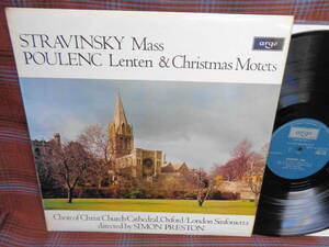 L#4860◆LP◆ プレストン - ストラヴィンスキー & プーランク Mass / Easter & Christmas Motets Argo ZRG 720