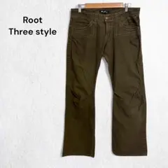 Root Three ルートスリー デニムパンツ ジーパン カーキ メンズL