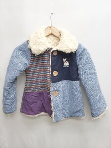 ◇ Petit jam プチジャム キッズ 子供服 リバーシブル 長袖 コート サイズ130 ブルー系 マルチ メンズ レディース P