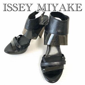 ISSEY MIYAKE by ROBERT CLERGERIE イッセイミヤケバイロベールクレジュリー　サンダル　アンクルカバー　レザー フランス製　サイズ6B