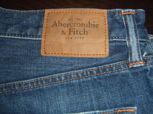 ★美品 Abercrombie & Fitch / ボタンフライ デニムパンツ ビンテージ加工 / W31L32(W85cmL83cm) ★