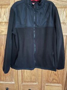 Aeropostale Fleece Unlined Jacket Black Size L/G 3 Front Pockets 1 Zips 海外 即決