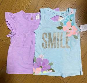 新品 2枚セット 105 110 ★ Carter’s ガールズ 半袖 Tシャツ キャミソール 5T 女の子 花柄 チュニック カーターズ フリル タンクトップ