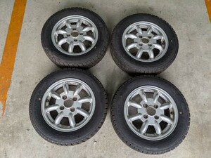 ミニライト 13インチ 4J +45 155/65R13 グッドイヤー アイスナビ6 MINILITE スタッドレスタイヤ スバル ハブ径 プレオ サンバー ヴィヴィオ