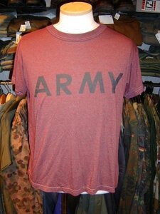 USタイプ ARMY Tシャツ後染め　S　エンジ　040629