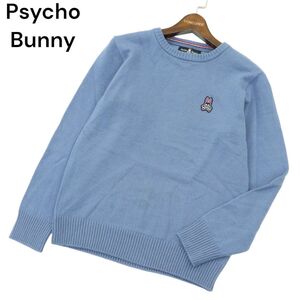 Psycho Bunny サイコバニー 秋冬 スカル バニー刺繍★ ウール混 ニット セーター Sz.1　メンズ 日本製　A4T07169_6#K