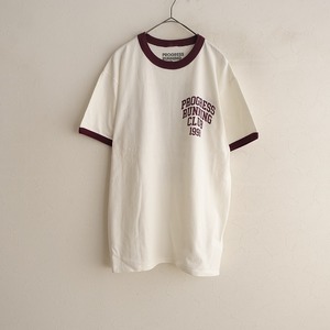 プログレスランニングクラブ PROGRESS RUNNING CLUB *カレッジTシャツ*Lロゴプリント半袖カットソー(33-2409-419)【01J42】