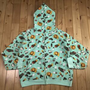 ★激レア★ KAWS MILO companion パーカー Mサイズ mint a bathing ape BAPE full zip hoodie カウズ エイプ ベイプ マイロ NIGO z6157