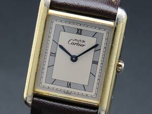 1円～! ジャンク品★正規品 Cartier カルティエ 6 81006 マストタンク LM シルバーダイヤル ヴィンテージ レディース腕時計 SSCLG2998