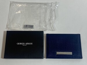 未使用 新品 GIORGIO ARMANI ジョルジオアルマーニ PARFUMS ネイビー ミラーケース 現状品