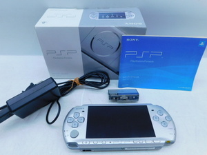 ★月1901 ソニー PSP PSP-3000 シルバー ワンセグチューナー ACアダプター MGメモリ PSP-100 箱 取説 ゲーム機 動作品 12501121