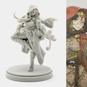 【新品】41mm KINGDOM DEATH キングダム・デス Echoes of Death エコーズ・オブ・デス 女性戦士 未塗装 レジン製 フィギュア H143