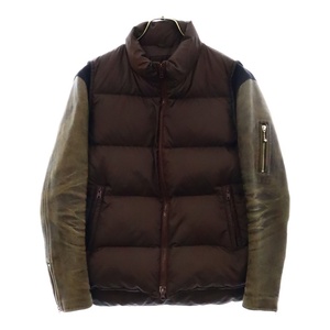 UNDERCOVER アンダーカバー 05AW ARCHIVE ARTS&CRAFTS期 LEATHER SLEEVE DOWN JACKET 袖レザー ダウンジャケット アウター ブラウン