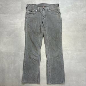 美品 TRUE RELIGION トゥルーレリジョン ブラックデニム ジーンズ ゴールデンサイズ 30サイズ USA製 ジップ 黒 アメリカ フレア 