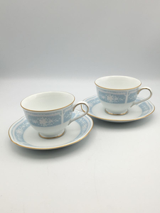 Noritake◆カップ&ソーサー/2点セット/WHT/1507L/Y6578A/2客セット/レースウッドゴールド