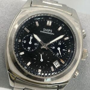 SHIPS シップス　CHRONOGRAPH クロノグラフ　 腕時計　デイト　動作未確認　3針　C-025