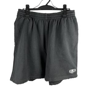 Balenciaga(バレンシアガ) Logo Damaged Short Pants (black)