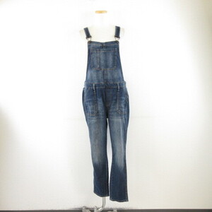 ギャップ GAP DENIM デニムオーバーオール サロペット ロング 青 M *A99 レディース