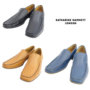 ▲KATHARINE HAMNETT キャサリンハムネット 31765 Uチップ スリッポン 靴 メンズ 革靴 ブラウン Brown 茶 27.0cm (0910010718-br-s270)