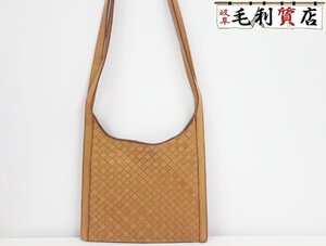 BOTTEGAVENETA ボッテガヴェネタ イントレチャート ワンショルダー キャメル ブラウン レザー【中古】 バッグ