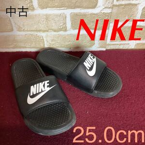 【売り切り!送料無料!】A-211 NIKE!サンダル!25.0cm!ブラック!ちょい履き!べナッシ!シャワーサンダル!スポーツサンダル!中古