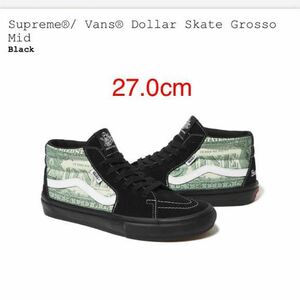 【新品】27.0cm Supreme × Vans Doller Skate Grosso Mid Black シュプリーム × バンズ ドル スケート グロッソ ミッド ブラック