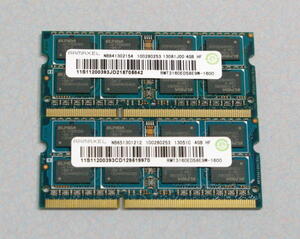 ☆RAMAXEL　メモリー 4GB×２枚/PC3-12800S/DDR3-1600[395]