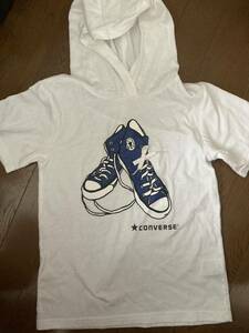 コンバース　キッズ半袖 パーカー Tシャツ 140 converse ホワイト