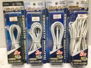 未使用品　★　OHM/オーム電機　モジュラーコード/モジュラーケーブル　2m/3m/5m　TP-3005/TP-3007/TEL-C1506