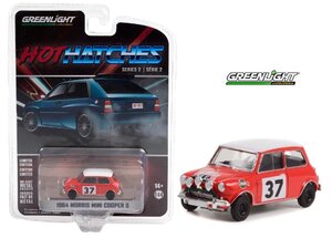 グリーンライト 1/64 モーリス ミニ クーパー S モンテカルロラリー 1964 Greenlight Hot Hatches Morris Mini Cooper S ミニカー