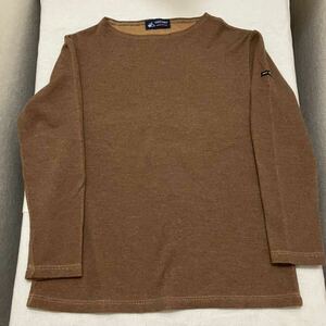 希少 レア 廃盤 極美品 SAINTJAMES ツートンカフェブラウン ウール WOOL ダブルフェースセーター フランス france 長袖 5 M L men