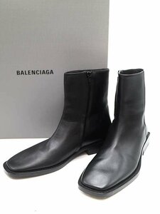 BALENCIAGA バレンシアガ BB LOGO SIDEZIP BOOTS サイドジップスクエアトゥブーツ ブラック 37.5 ITL4HC4SVLFY