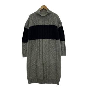 Arnold Palmer アーノルドパーマー ハイネック ニット ワンピース size2/グレー×ネイビー