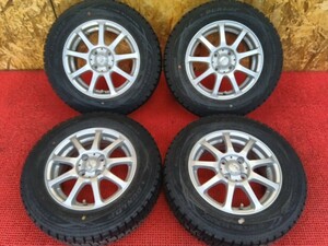 CLXホイール!! 14×5.5J+50 冬タイヤ付き 185/70R14 4本セット 中古 売切