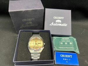 〇Cb左73〇60 美品 良品 オリエント ORIENT automatic 469672-4E 腕時計 自動巻 説明書 箱 ケース 万年カレンダー