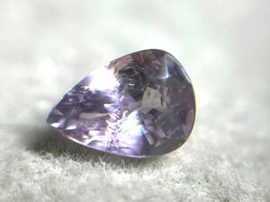 ★100円スタート★非加熱サファイア 0.96ct 7x5mm ペア 藤の花パープル　宝石　マダガスカル