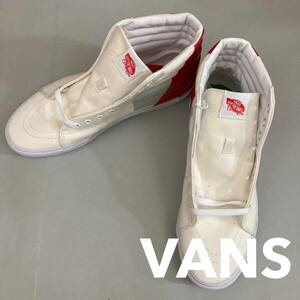 【新品未使用】 バンズ VANS MOCA （美術館イメージ） スケートハイ 紐 替紐 スニーカー 靴 メンズ ホワイト レッド 28.5cm @★