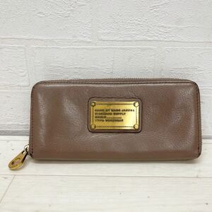 1428★ MARC BY MARCJACOBS マークバイマークジェイコブス レザー 長財布 ロングウォレット ラウンドジップ ベージュ レディース