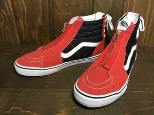 ★VANS バンズ US企画 SK8 HI スケート ジッパー 赤×黒×白 27.0cm 極美品 Used 検 スリッポン オールドスクール ハーフキャブ