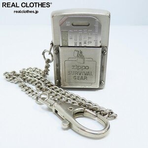 ZIPPO/ジッポー SURVIVAL GEAR サバイバルギア サバイバルツール付き /シルバーカラー/1991年製 /UPK