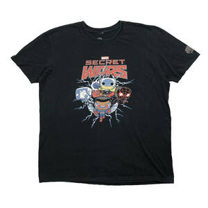 【期間限定SALE】USA古着 半袖Tシャツ MARVEL マーベル アベンジャーズ シークレットウォーズ ファルコン マイティソー 黒 メンズL BA1440