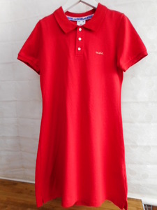 X-girl　レディース　ポロシャツワンピース　①　赤色　エックスガールロゴ入り　カジュアル　スポーティー　半袖　新品