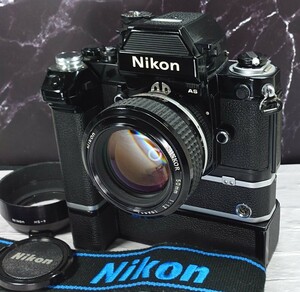 【終活整理】Nikon F2＋フォトミックファインダーAS＋Ai NIKKOR 50mm f1.2 シンデレラ＋強力モードラMD-2,MB-1セット 各動作良好 露出計OK