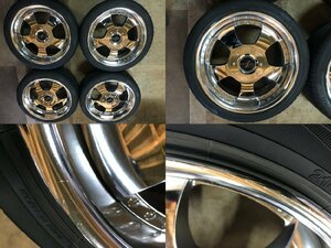 △ひっぱりツライチに！ファブレスPROFOUND 17X7.5J+30 100/4-5H ヨコハマ ES32 215/40R17 bB等に