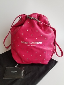 新品 SAINT LAURENT サンローラン Teddy Bucket バッグ Pink ピンク 538447 0YPOE 5660 国内完売 入手困難